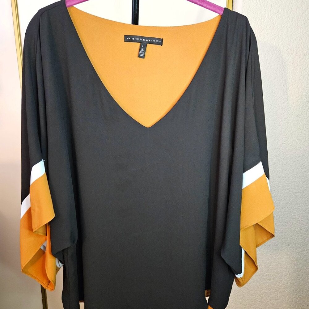White House Black Market Women's Career Layered Top Large